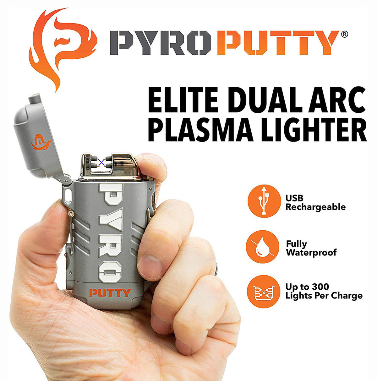 Pyro Putty Dual Arc Elite Lighter Gray