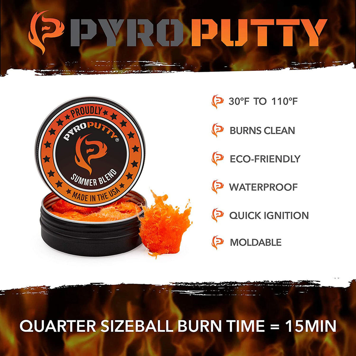 Pyro Putty Summer Blend Fire Starter 2 Oz Orange