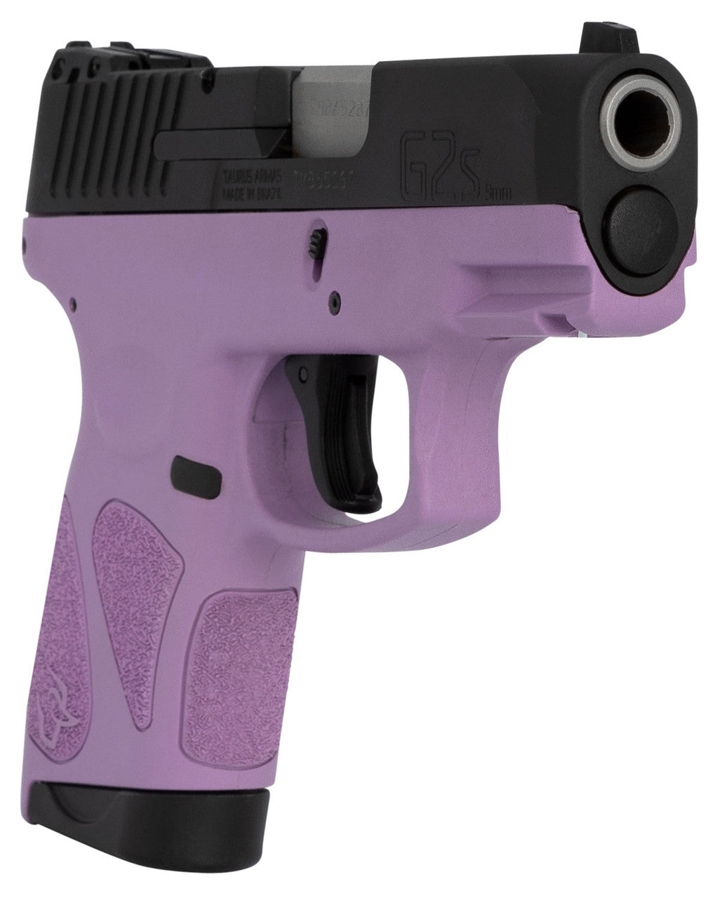 Taurus G2S Slim 9mm Luger Semi Auto Pistol 3.2" Barrel 7 Rounds with Restrike 3 Dot Sights Thumb Safety Light Purple Polymer Frame Black Finish