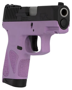 Taurus G2S Slim 9mm Luger Semi Auto Pistol 3.2" Barrel 7 Rounds with Restrike 3 Dot Sights Thumb Safety Light Purple Polymer Frame Black Finish