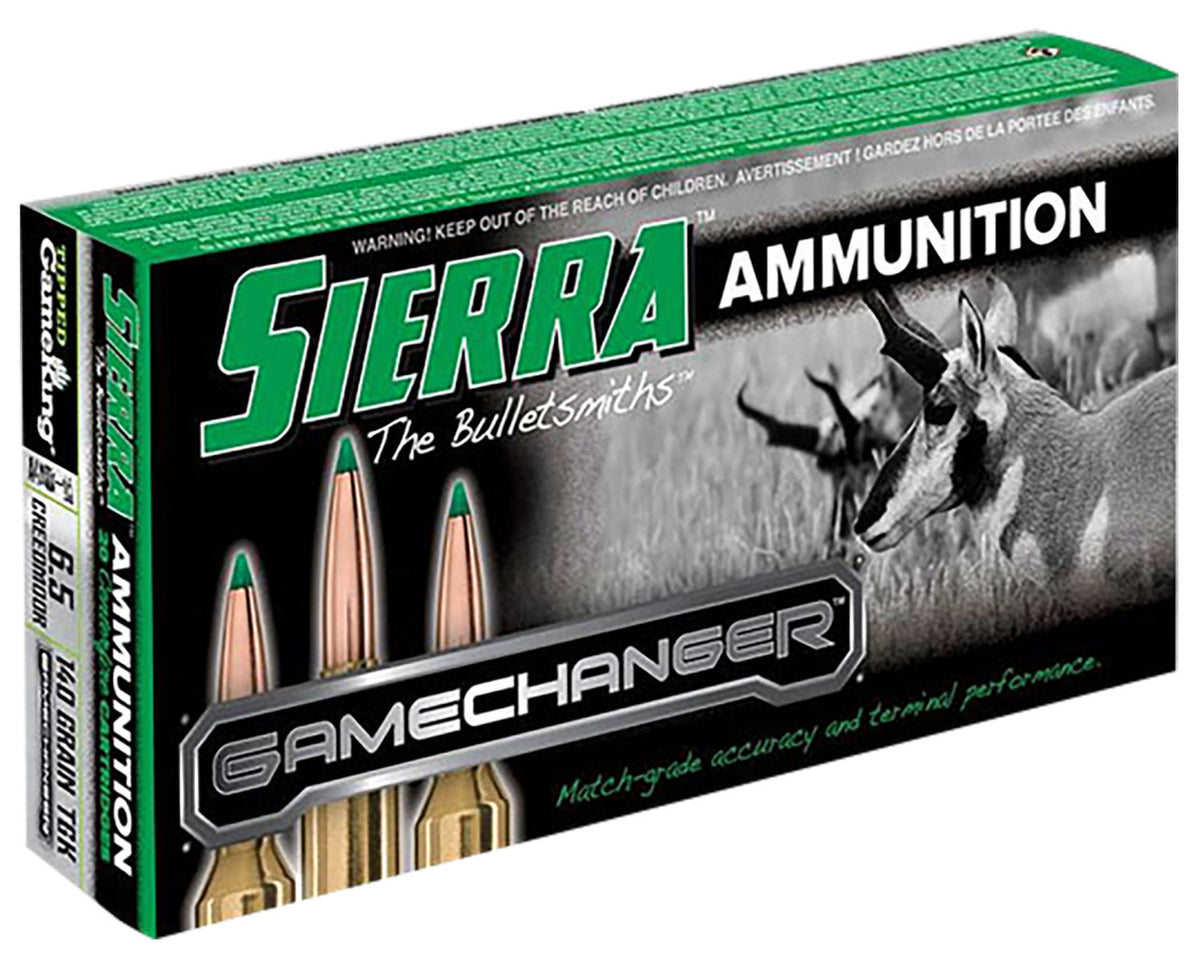 Shop Sierra GameChanger A434005 6.5 Creedmoor 140gr Tipped GameKing ammo. Premium hunting rounds with polymer-tipped bullets, brass casings, and unmatched accuracy.