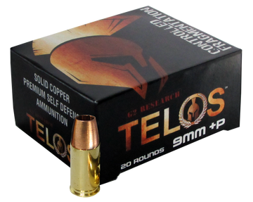 G2 Research Telos 9mm Luger +P 92gr Fracturing Copper Hollow Point 20 Rd - Box or Case