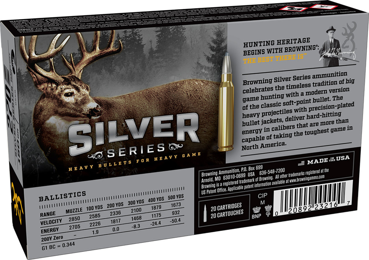 Browning Ammo Silver 270 Win 150gr Plated Soft Point 20rd Box