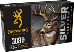 Browning Ammo Silver 308 Win 180gr Plated Soft Point 20rd Box