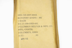 Columbus Milpar G.I. M6 Bayonet w/Latch Lock