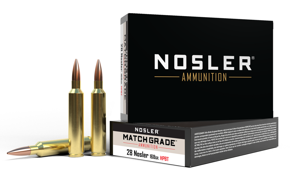 Nosler Match Grade 28 Nosler 168gr Custom Competition Hollow Point Boat Tail - Box or Case
