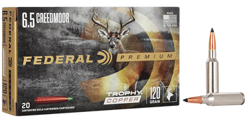 Federal Premium 6.5 Creedmoor 120gr Trophy Copper 20rd - Box or Case