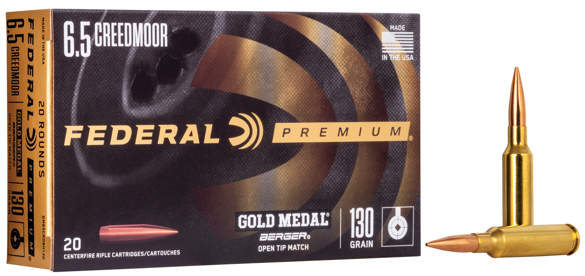 Federal Premium Gold Medal 6.5 Creedmoor 130gr Berger Hybrid OTM 20rd - Box or Case