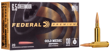 Federal Premium Gold Medal 6.5 Creedmoor 130gr Berger Hybrid OTM 20rd - Box or Case