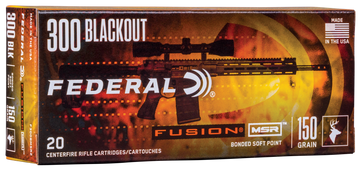 Federal Fusion MSR 300 Blackout 150gr Bonded Soft Point 20rd - Box or Case