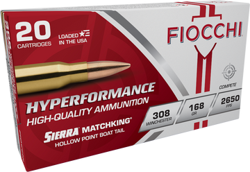 Fiocchi 308MKB Hyperformance Compete 308 Win 168gr Sierra MatchKing BTHP - Box or Case