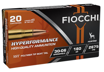 Fiocchi Hyperformance 30-06 Springfield 180gr Super Shock Tip - Box or Case