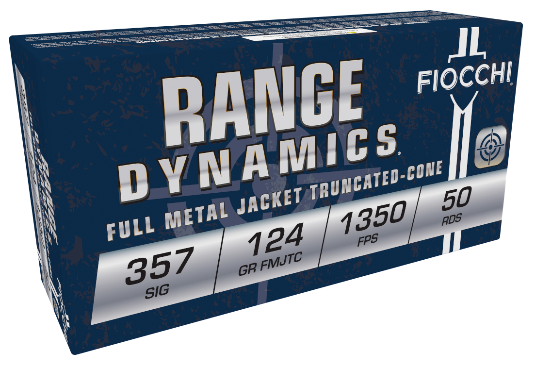 Fiocchi Range Dynamics 357 Sig 124 gr FMJ 50 Bx/20 Cs - Box or Case