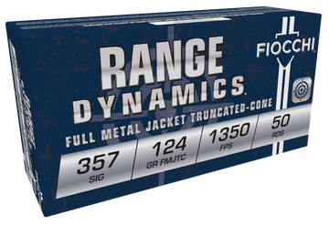 Fiocchi Range Dynamics 357 Sig 124 gr FMJ 50 Bx/20 Cs - Box or Case
