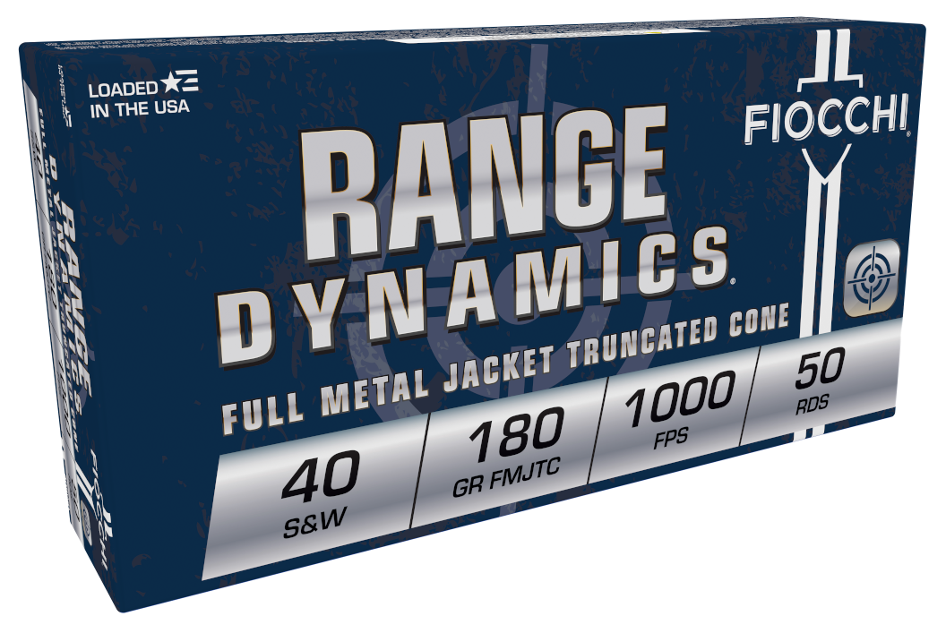 Fiocchi Range Dynamics 40 S&W 180gr FMJ Truncated Cone - Box or Case