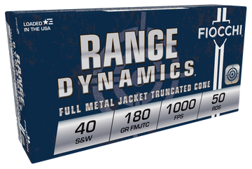Fiocchi Range Dynamics 40 S&W 180gr FMJ Truncated Cone - Box or Case