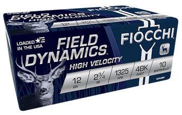Fiocchi Field Dynamics High Velocity 12 Gauge 2.75" 27 Pellets #4 Buck Shot 10 Rd - Box or Case