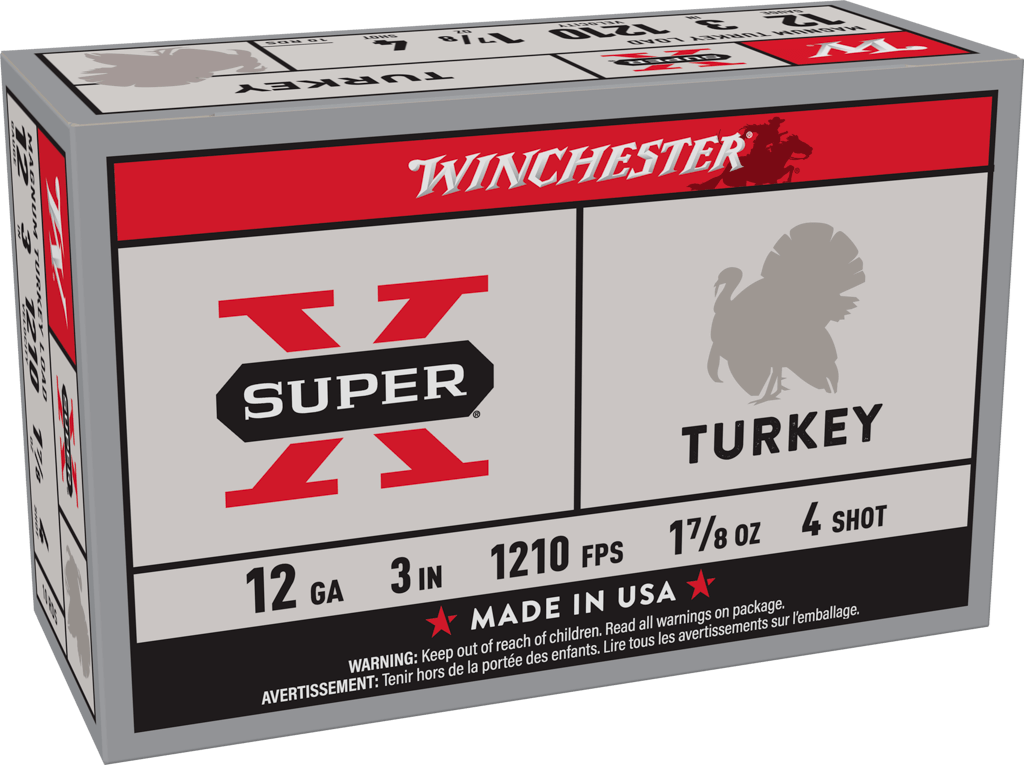 Winchester Super X Magnum Turkey 12 Gauge 3" 1-7/8 oz #4 Copper-Plated Lead Shot 10 Rd - Box or Case