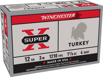 Winchester Super X Magnum Turkey 12 Gauge 3" 1-7/8 oz #4 Copper-Plated Lead Shot 10 Rd - Box or Case