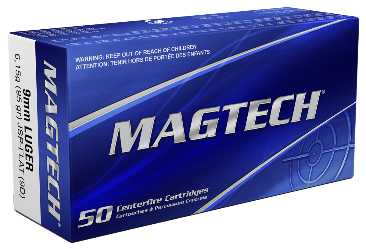 Magtech 9D Range/Training 9mm Luger 95 gr Jacketed Soft Point Flat - Box or Case