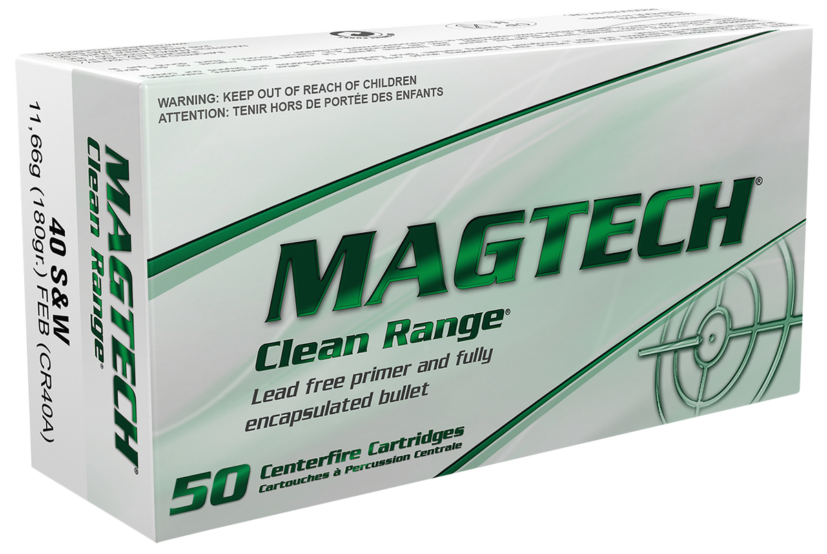 Magtech CR40A Clean Range 40 S&W 180gr Fully Encapsulated Bullet Flat - Box or Case