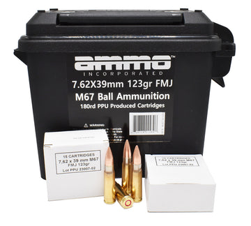 Ammo Incorporated 7.62x39mm 123gr Full Metal Jacket 180 Rounds Total
