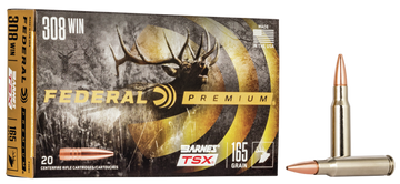 Federal Premium 308 Win 165gr Barnes TSX 20rd - Box or Case