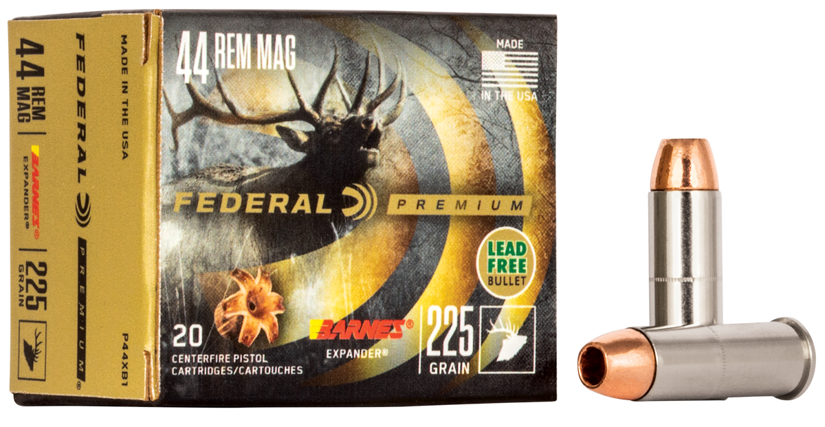 Federal P44XB1 Premium 44 Rem Mag 225gr Barnes Expander BRX - Box or Case