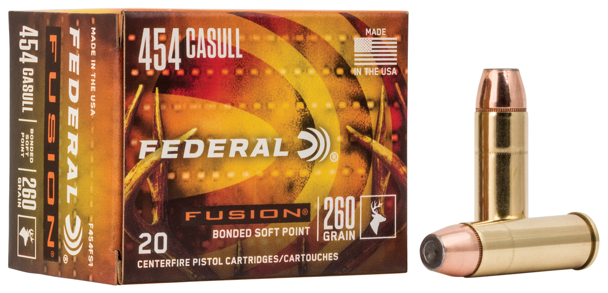 Federal Fusion Handgun 454 Casull 260gr Fusion Soft Point 20rd - Box or Case