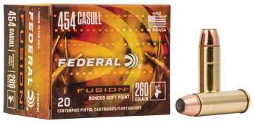 Federal Fusion Handgun 454 Casull 260gr Fusion Soft Point 20rd - Box or Case