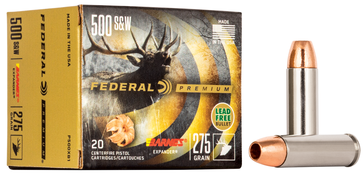Federal Premium 500 S&W Mag 275gr Barnes Expander BRX 20rd - Box or Case