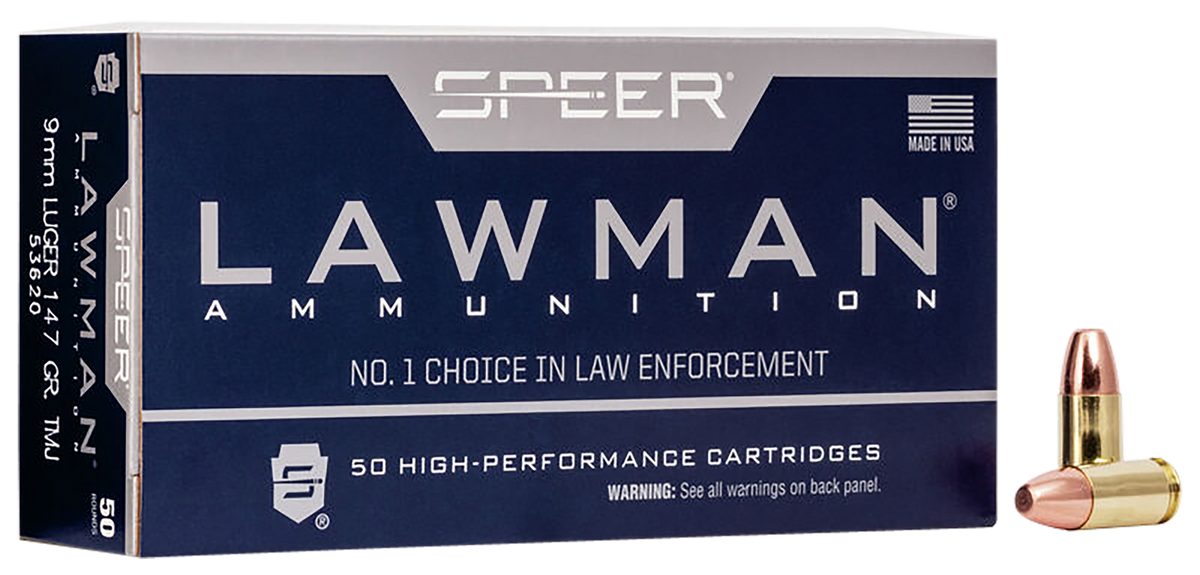 Speer Lawman 9mm Luger 147gr TMJ Round Nose - Box or Case