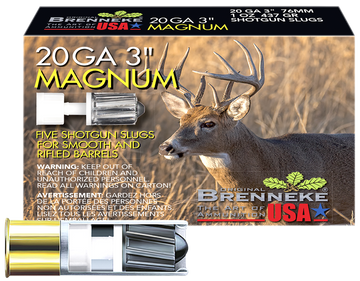 Brenneke SL203M Magnum 20 Gauge 3" 1 oz Slug 5 Rd - Box or Case