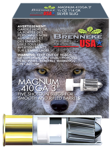 Brenneke SL4103M Magnum 410 Gauge 3" 1/4 oz Slug 5 Rd - Box or Case