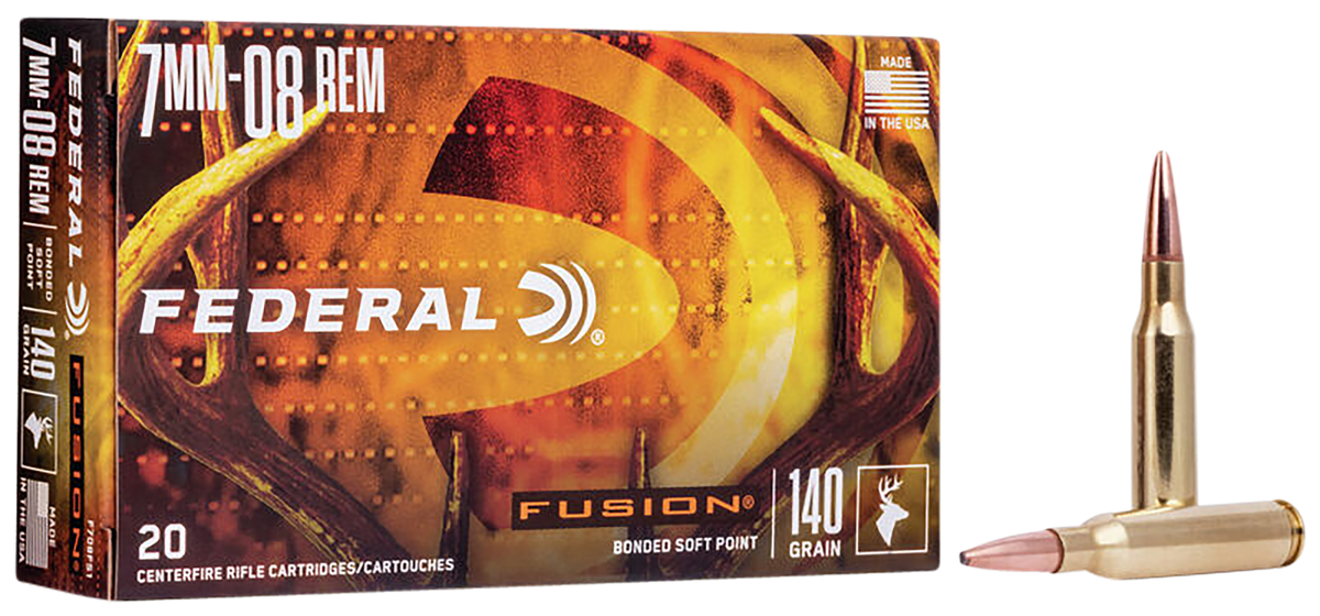 Federal Fusion 7mm-08 Remington 140gr Bonded Soft Point 20rd - Box or Case