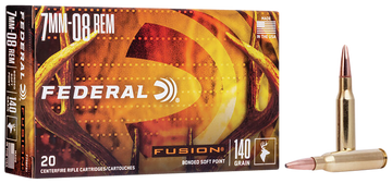 Federal Fusion 7mm-08 Remington 140gr Bonded Soft Point 20rd - Box or Case