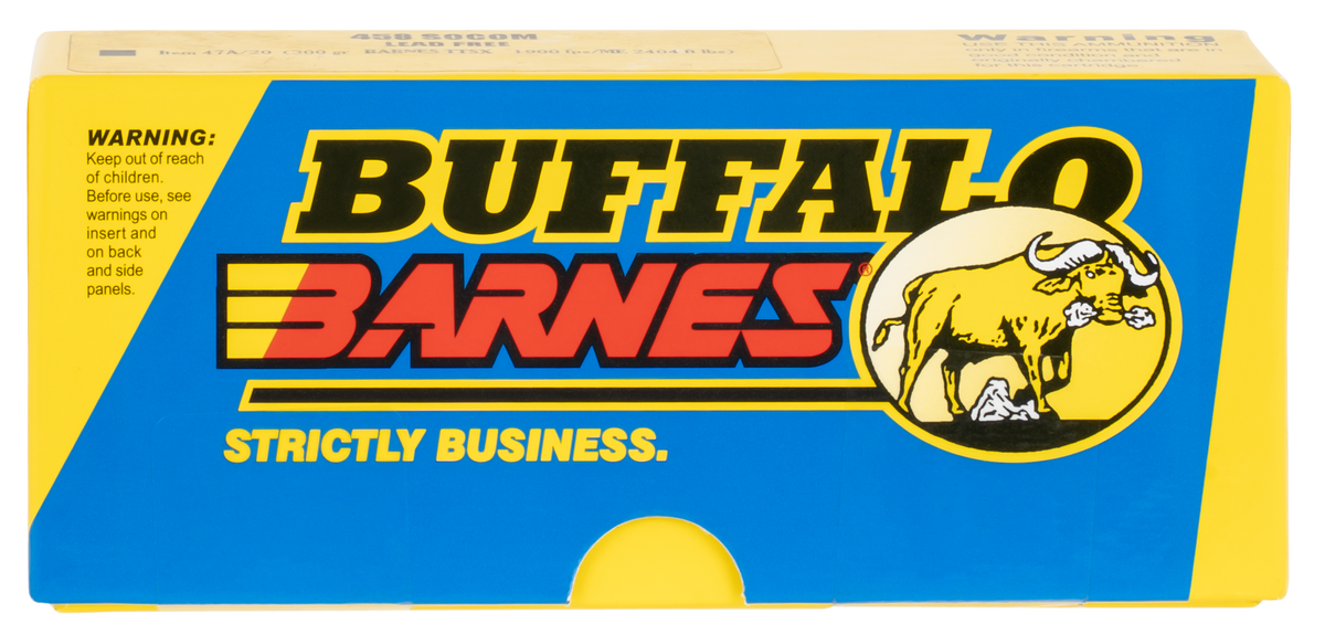 Buffalo Bore Ammunition Hunting & Sniping Strictly Business 458 SOCOM 300gr Barnes Tipped TSX Lead Free 20 Rd Box - Box or Case