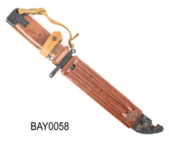 Russian Tula 6x4 AKM Type 2 Bayonet w/ Scabbard, Star on Crossguard - Fair
