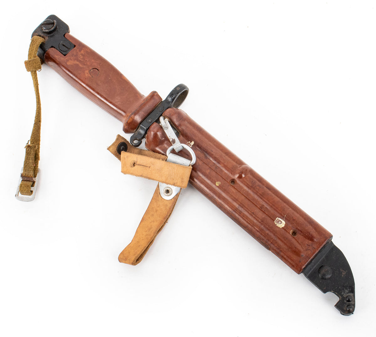 Russian Tula 6x4 AKM Type 2 Bayonet w/ Scabbard, Star on Crossguard - Good