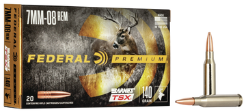 Federal Premium 7mm-08 Rem 140gr Barnes TSX 20rd - Box or Case
