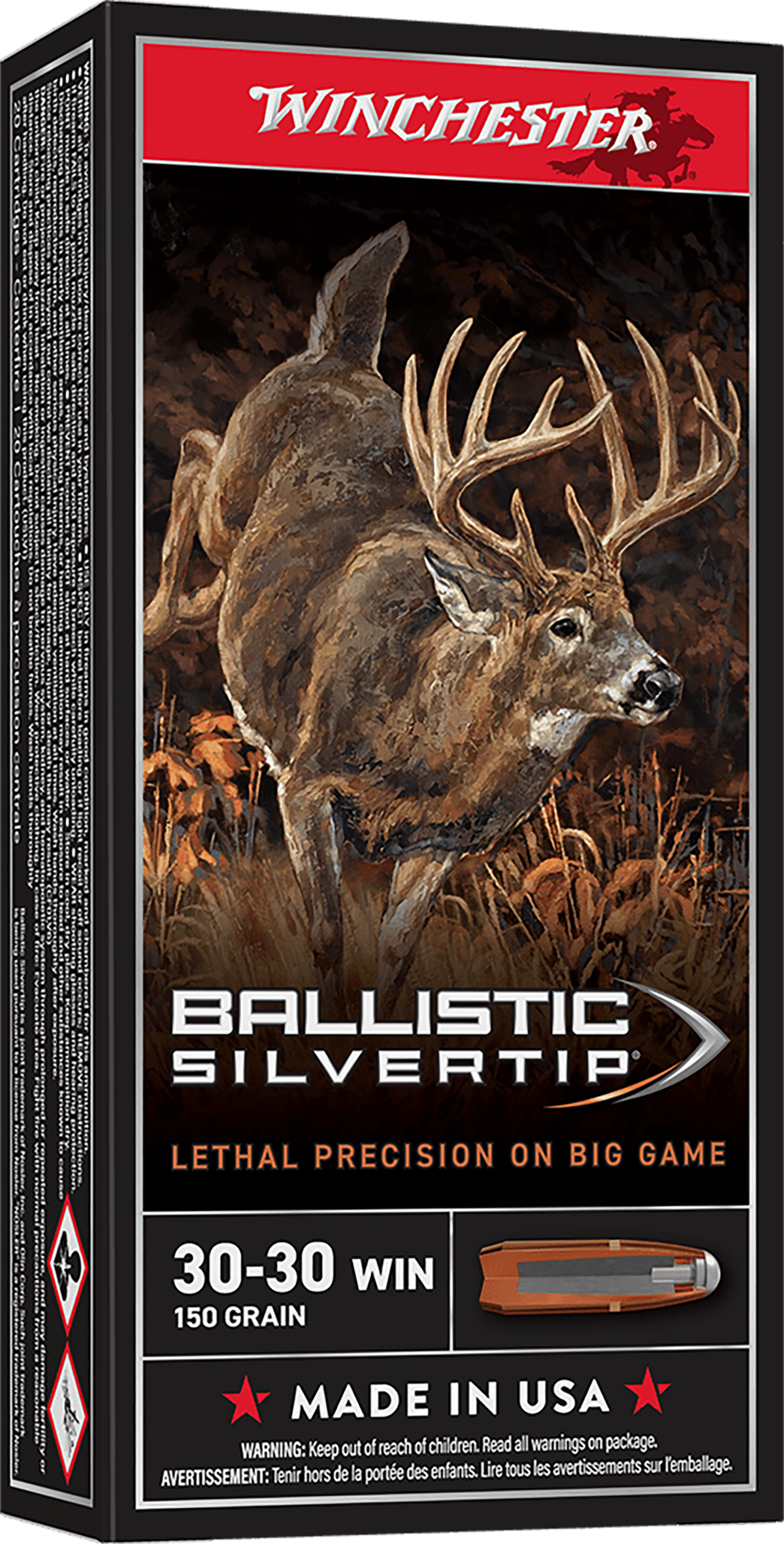 Winchester Ammo Ballistic Silvertip 30-30 Win 150gr Polymer Tip 20 Rd - Box or Case