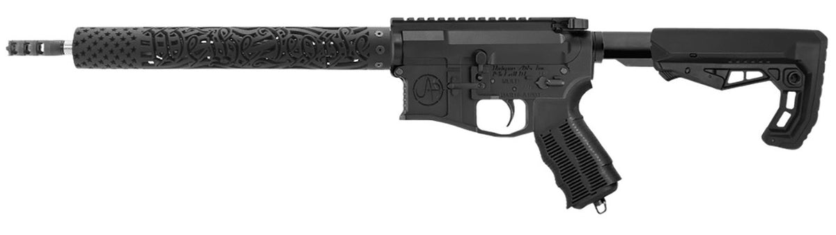 Unique-ARS WTPRIFLE15 We The People 5.56x45mm NATO Caliber with 16 Barrel, 30+1 Capacity, Black Anodized Metal Finish, Black 6 Position Skeletonized A-Frame Stock & Black Unique Grip Right Hand