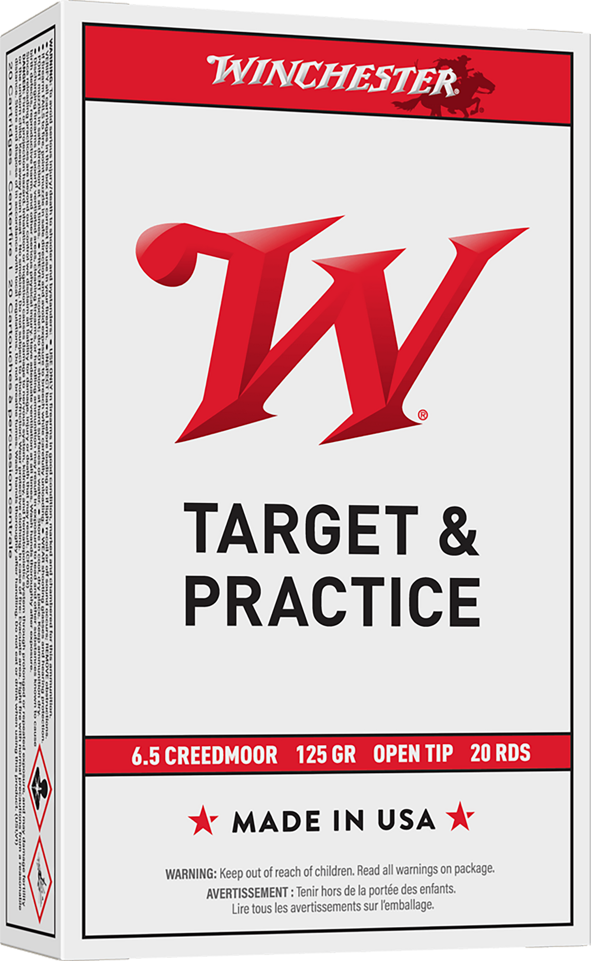 Winchester Ammo USA 6.5 Creedmoor 125gr Open Tip Range 20 Rd - Box or Case