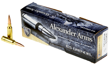 Alexander Arms Lapua Scenar 6.5 Grendel 123gr Boat Tail Open Tip Match Rifle Ammo - Box or Case