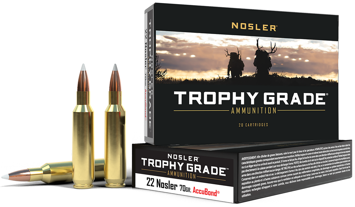 Nosler Trophy Grade 22 Nosler 70gr AccuBond 20-Rd/Box - Box or Case