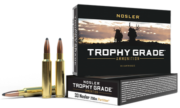 Nosler Trophy Grade 33 Nosler 250gr Spitzer Partition 20-Rd/Box - Box or Case