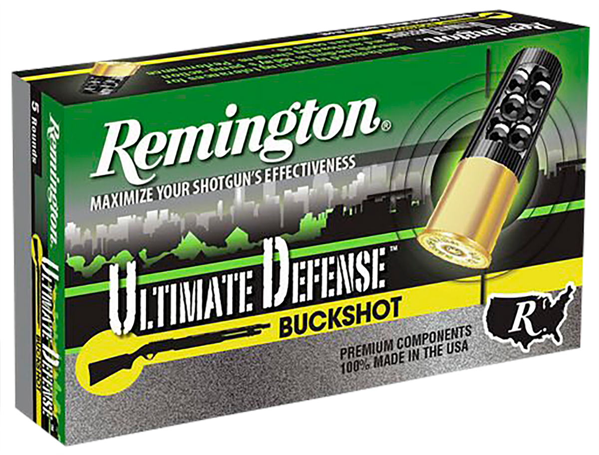 Remington Ammunition Ultimate Defense Buckshot 12 Gauge 3" 00 Buck 5 Rd - Box or Case