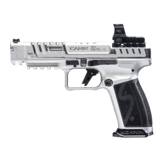 Canik SFx Rival-S Chrome 9mm 5" 18 Rd Semi-Auto Pistol w/MeCanik MO2 Optic - New