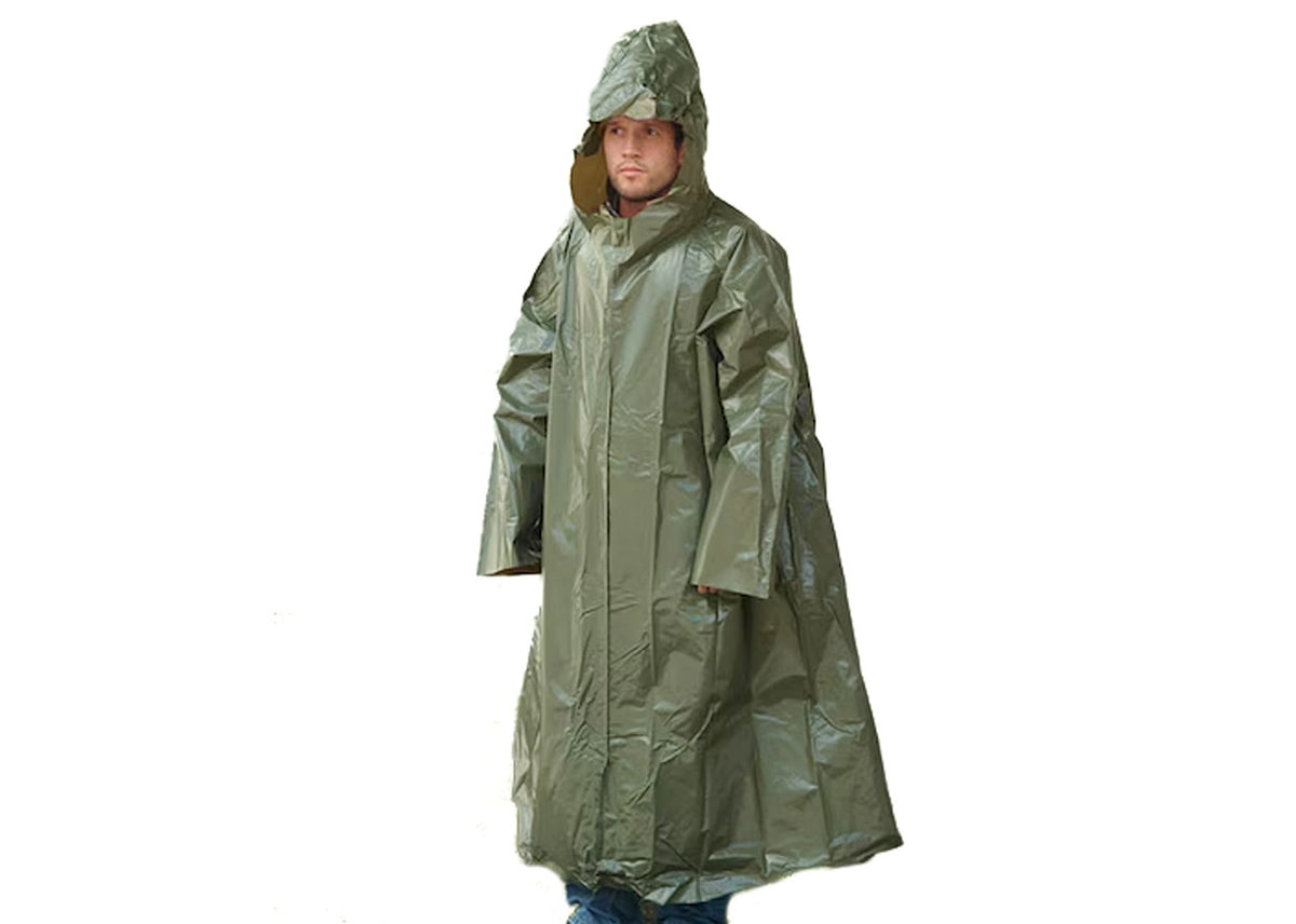 Czech Vinyl Poncho Olive Drab Green - 4-Pack