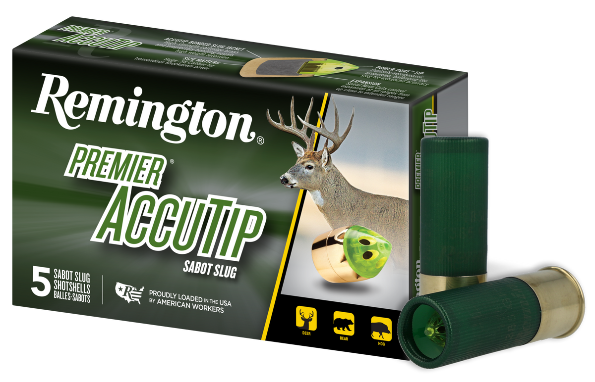 Remington Ammunition Premier AccuTip 12 Gauge 2.75" 385gr Sabot Slug - Box or Case